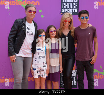 Former professional soccer player Abby Wambach (L) and her spouse, author Glennon Doyle Melton and guests attend Nickelodeon's Kids' Choice Sports Awards 2017 at UCLA's Pauley Pavilion in Los Angeles on July 13, 2017.  Photo by Jim Ruymen/UPI Stock Photo