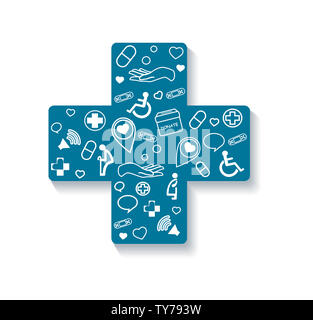 Charity, donation in cross medical icon Stock Photo