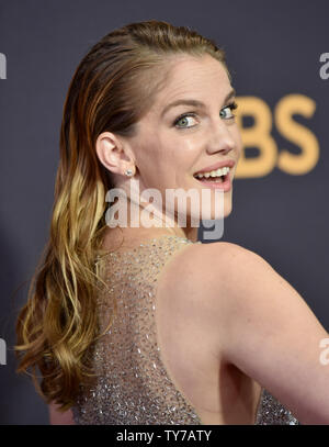 Actor Anna Chlumsky arrives for the 69th annual Primetime Emmy Awards at Microsoft Theater in Los Angeles on September 17, 2017. Photo by Christine Chew/UPI Stock Photo