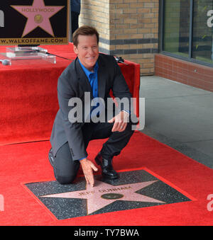 American ventriloquist and comedian Jeff Dunham touches his star during an unveiling ceremony honoring him with the 2,619th star on the Hollywood Walk of Fame in Los Angeles on September 21, 2017. Photo by Jim Ruymen/UPI Stock Photo