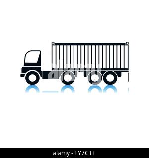 Container Truck Icon. Shadow Reflection Design. Vector Illustration ...