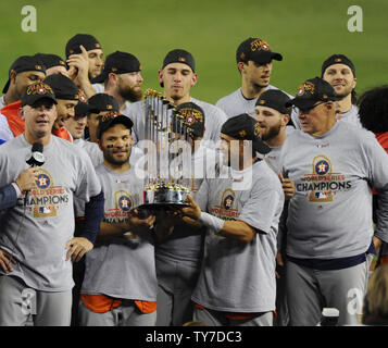 Houston Astros World Series trophy photo op at Minute Maid Park as