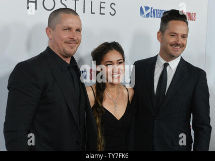 Cast Members Christian Bale And Q Orianka Kilcher Attend The Premiere Of The Motion Picture Western Hostiles At The Academy Of Motion Picture Arts Sciences In Beverly Hills California On December 14