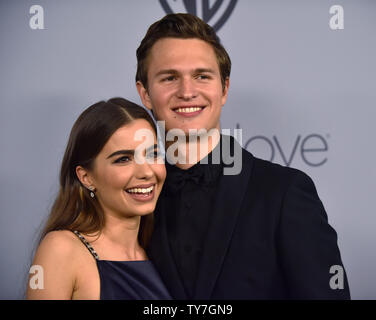 Ansel Elgort (R) and his girlfriend Violetta Komyshan attend the 19th annual InStyle and Warner Brothers Golden Globes After-Party at the Beverly Hilton in Beverly Hills, California on January 7, 2018. Photo by Christine Chew/UPI Stock Photo