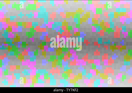 Abstract colorful glitch gradient background. Texture with pixel square blocks. Mosaic tetris pattern. Stock Photo