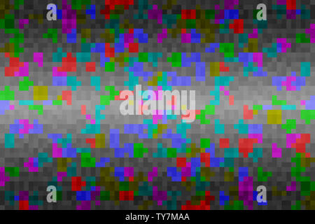 Abstract colorful glitch gradient background. Texture with pixel square blocks. Mosaic tetris pattern. Stock Photo