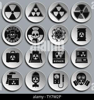 Radiation related icons set on background for graphic and web design. Simple illustration. Internet concept symbol for website button or mobile app. Stock Vector
