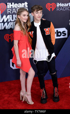 L-R) Lauren Orlando and Johnny Orlando arrive for the iHeartRadio