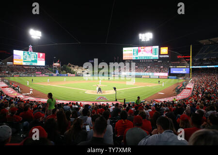 ANAHEIM, CA - AUGUST 27: Los Angeles Angels of Anaheim first baseman Albert  Pujols (5) in a 1980s California Angels style uniform during an at bat in  the second inning of a