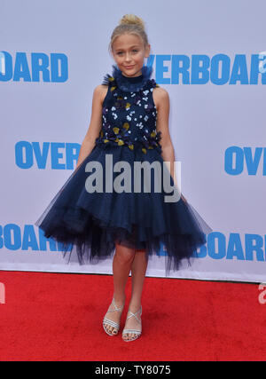 Cast member Alyvia Alyn Lind attends the premiere of the motion picture romantic comedy 'Overboard' at the Regency Village Theatre in the Westwood section of Los Angeles on April 30, 2018. Storyline: A spoiled, wealthy yacht owner is thrown overboard and becomes the target of revenge from his mistreated employee in the remake of the 1987 comedy.  Photo by Jim Ruymen/UPI Stock Photo