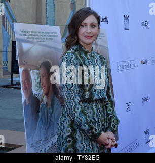 Cast member Vera Farmiga attends the premiere of the motion picture dramatic comedy 'Boundaries' at the Egyptian Theatre in the Hollywood section of Los Angeles on June 19, 2018. The film tells the story of Laura and her son Henry, who are forced to drive her estranged care-free pot dealing father across country after he's kicked out of yet another nursing home.  Photo by Jim Ruymen/UPI Stock Photo