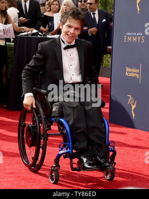 Actor Micah Fowler attends the Creative Arts Emmy Awards at the Microsoft Theater in Los Angeles on September 8, 2018.    Photo by Gregg DeGuire/UPI Stock Photo