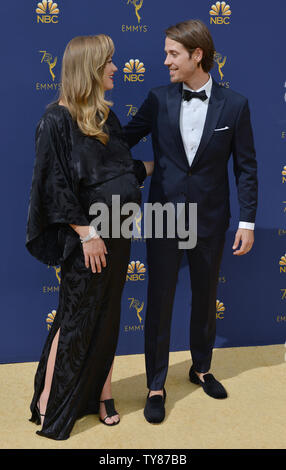 Actors Yvonne Strahovski and Tim Loden attend the 70th annual Primetime Emmy Award at the Microsoft Theater in downtown Los Angeles on September 17, 2018.   Photo by Christine Chew/UPI Stock Photo