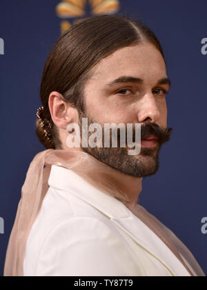 Hairdresser Jonathan Van Ness attends the 70th annual Primetime Emmy Award at the Microsoft Theater in downtown Los Angeles on September 17, 2018.   Photo by Christine Chew/UPI Stock Photo