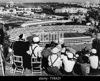 Rome, Olympic stadium during a football match, 1957 Stock Photo