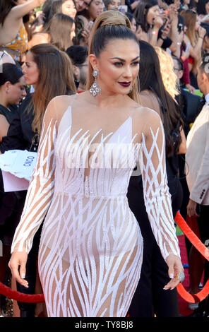 Actress Aracely Arámbula arrives for the fourth annual Latin American Music Awards at the Dolby Theatre in the Hollywood section of Los Angeles on October 25, 2018. The annual event honors outstanding achievements for artists in the Latin music industry.  Photo by Jim Ruymen/UPI Stock Photo