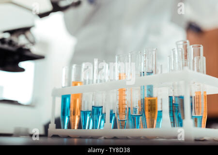 Close up of test samples of new vaccine Stock Photo