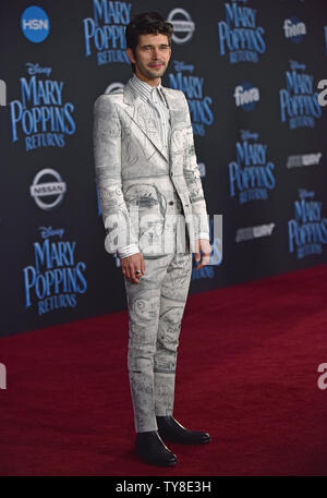 Ben Whishaw attends the world premiere of 'Mary Poppins Returns' at the Dolby Theatre in Los Angeles, California on November 29, 2018. Photo by Chris Chew/UPI Stock Photo