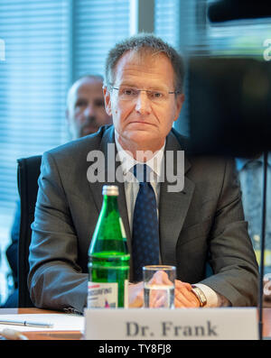 Berlin, Germany. 26th June, 2019. Peter Frank, Attorney General, sits before beginning of the meeting of the interior committee of the Bundestag to the murder case L?bcke in the meeting list. Today (26.06.2019) the interior committees of the Hessian state parliament and the Bundestag are discussing the murder of the Kassel district president Walter Lübcke. Credit: Monika Skolimowska/dpa-Zentralbild/dpa/Alamy Live News Stock Photo