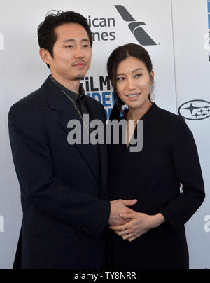 Steven Yeun and Joana Pak attend the 34th annual Film Independent Spirit Awards in Santa Monica, California on February 23, 2019.  Photo by Jim Ruymen/UPI Stock Photo