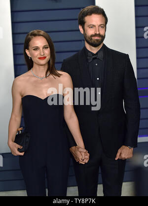 Natalie Portman (L) and her husband Benjamin Millepied arrive for the Vanity Fair Oscar Party at the Wallis Annenberg Center for the Performing Arts in Beverly Hills, California on February 24, 2019. Photo by Christine Chew/UPI Stock Photo