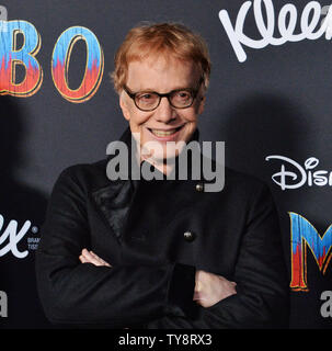 American composer and songwriter Danny Elfman attends the premiere of the motion picture fantasy 'Dumbo' at the Ray Dolby Ballroom, Loews Hollywood Hotel in the Hollywood section of Los Angeles on March 11, 2019. Storyline: A young elephant, whose oversized ears enable him to fly, helps save a struggling circus, but when the circus plans a new venture, Dumbo and his friends discover dark secrets beneath its shiny veneer.  Photo by Jim Ruymen/UPI Stock Photo