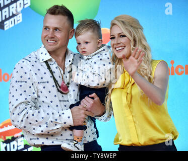 (L-R) Spencer Pratt, Gunner Stone and Heidi Montag attend Nickelodeon's Kids' Choice Awards 2019 at USC's Galen Center in Los Angeles, California on March 23, 2019. Photo by Chris Chew/UPI Stock Photo