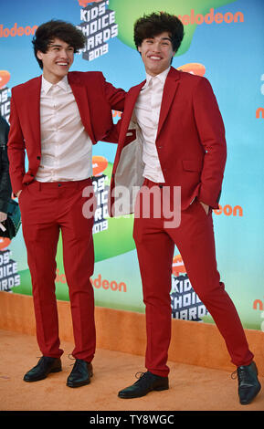 Alan and Alex Stokes attend Nickelodeon's Kids' Choice Awards 2019 at USC's Galen Center in Los Angeles, California on March 23, 2019. Photo by Chris Chew/UPI Stock Photo