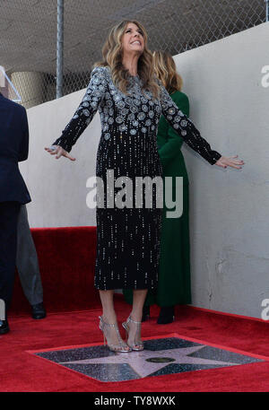 Actress, singer and songwriter Rita Wilson savior the moment during an unveiling ceremony honoring her with the 2,659th star on the Hollywood Walk of Fame in Los Angeles on March 29, 2019. Photo by Jim Ruymen/UPI. Stock Photo