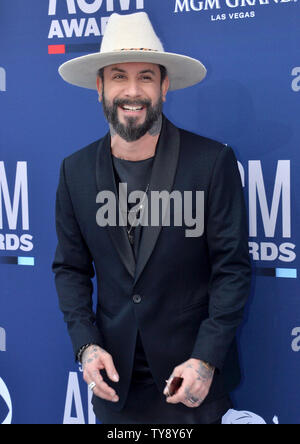 AJ McLean attends the 54th annual Academy of Country Music Awards held at the MGM Grand Garden Arena in Las Vegas, Nevada on April 7, 2019. The show will broadcast live on CBS.   Photo by Jim Ruymen/UPI Stock Photo