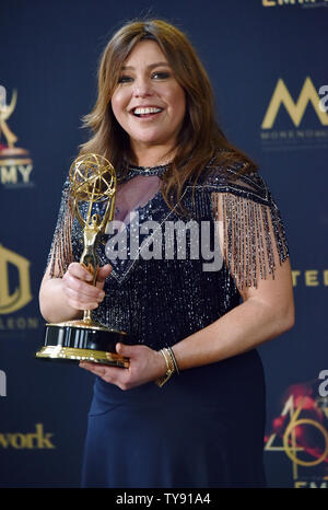 Rachael Ray holds her Daytime Emmy for Outstanding Informative Talk Show backstage in the press room at the 46th Annual Daytime Emmy Awards held at the Pasadena Civic Auditorium in Pasadena, California on May 5, 2019. Photo by Chris Chew/UPI Stock Photo