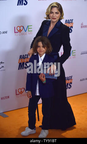 Selma Blair (R) and her son Arthur Saint Bleick arrive on the orange carpet for the 26th Annual Race to Erase MS Gala at the Beverly Hilton hotel in Beverly Hills, California on May 10, 2019. Photo by Chris Chew/UPI Stock Photo