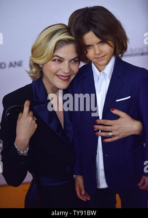 Selma Blair (L) and her son Arthur Saint Bleick arrive on the orange carpet for the 26th Annual Race to Erase MS Gala at the Beverly Hilton hotel in Beverly Hills, California on May 10, 2019. Photo by Chris Chew/UPI Stock Photo