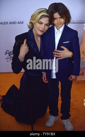 Selma Blair (L) and her son Arthur Saint Bleick arrive on the orange carpet for the 26th Annual Race to Erase MS Gala at the Beverly Hilton hotel in Beverly Hills, California on May 10, 2019. Photo by Chris Chew/UPI Stock Photo