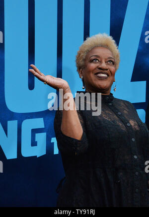 Cast member CCH Pounder attends the premiere of the sci-fi motion picture 'Godzilla: King of the Monsters' with her husband Renn Hawkey and their daughter Gytta Lubov Hawkey and son Fynn Hawkey at the TCL Chinese Theatre in the Hollywood section of Los Angeles on May 18, 2019. The film tells the story of the crypto-zoological agency Monarch faceing off against a battery of god-sized monsters, including the mighty Godzilla, who collides with Mothra, Rodan, and his ultimate nemesis, the three-headed King Ghidorah.  Photo by Jim Ruymen/UPI Stock Photo