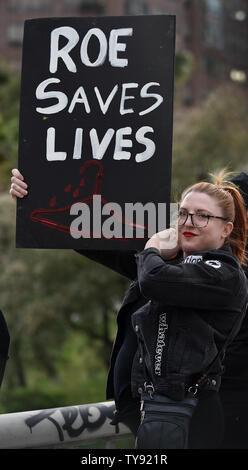 An abortion rights advocate holds her sign at a Stop Abortion Bans rally organized by NARAL Pro-Choice California in Los Angeles, California on May 21, 2019. Photo by Chris Chew/UPI Stock Photo