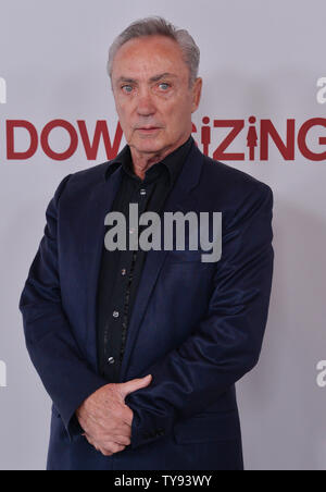 Cast member Udo Kier attends the premiere of the sci-fi motion picture comedy 'Downsizing' at the Regency Village Theatre in the Westwood section of Los Angeles on December 18, 2017. Storyline: A kindly occupational therapist undergoes a new procedure to be shrunken to four inches tall so that he and his wife can help save the planet and afford a nice lifestyle at the same time.  Photo by Jim Ruymen/UPI Stock Photo