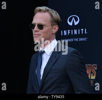 Cast member Paul Bettany and attends the premiere of the sci-fi motion picture fantasy 'Avengers: Infinity Wars' at the El Capitan Theatre in the Hollywood section of Los Angeles on April 23, 2018. Storyline: The Avengers and their allies must be willing to sacrifice all in an attempt to defeat the powerful Thanos before his blitz of devastation and ruin puts an end to the universe.  Photo by Jim Ruymen/UPI. Stock Photo