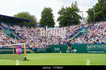 Eastbourne UK 25th June 2019 -  Johanna Konta in action on Centre Court at the Nature Valley International tennis tournament held at Devonshire Park in Eastbourne . Credit : Simon Dack / TPI Stock Photo