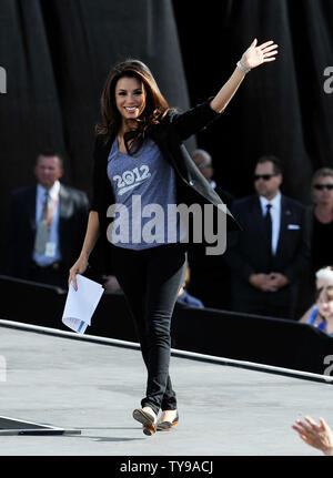 Actress Eva Longoria arrives to speak at a grassroots rally in support of President Barack Obama at the Cheyenne Sports Complex in North Las Vegas, Nevada on November 1, 2012.  UPI/David Becker Stock Photo