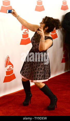 Singer Tatiana arrives for the 2013 Latin Recording Academy Person of the Year honoring Miguel Bose at the Mandalay Bay Events Center in Las Vegas, Nevada on November 20, 2013.    UPI/Jim Ruymen Stock Photo