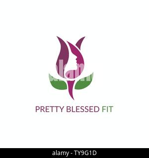 Natural Beauty Logo Template.Woman silhouette vector illustration Stock Vector