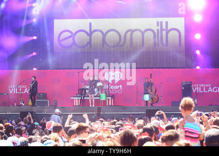 Echosmith performs during the iHeartRadio Village Concerts at the MGM Festival Grounds in Las Vegas, Nevada on September 19, 2015. Photo by James Atoa/UPI Stock Photo