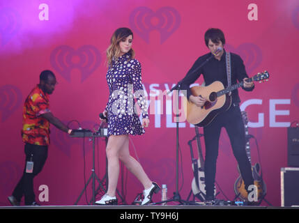 Echosmith performs during the iHeartRadio Village Concerts at the MGM Festival Grounds in Las Vegas, Nevada on September 19, 2015. Photo by James Atoa/UPI Stock Photo