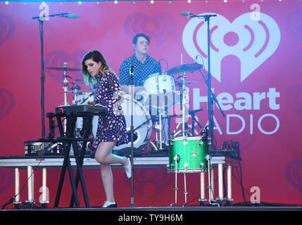 Echosmith performs during the iHeartRadio Village Concerts at the MGM Festival Grounds in Las Vegas, Nevada on September 19, 2015. Photo by James Atoa/UPI Stock Photo