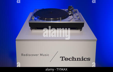 The Panasonic Technics Grand Class direct drive hi fi turntable SL-1200G is displayed ahead of the 2016 International CES, a trade show of consumer electronics, in Las Vegas, Nevada, January 5, 2016.  Photo by Molly Riley/UPI Stock Photo