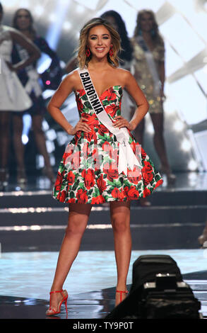 Miss California USA, Nadia Mejia onstage during the Miss USA Pageant competition at T-Mobile Arena in Las Vegas, Nevada on June 5, 2016. Photo by James Atoa/UPI Stock Photo