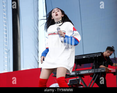 Pop artist Noah Cyrus performs on stage during the iHeartRadio Music Festival Daytime Village Concerts at The Lot in Las Vegas, Nevada on September 23, 2017.  Photo by James Atoa/UPI Stock Photo
