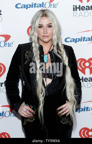 Pop singer Kesha attend the iHeartRadio Music Festival at T-Mobile Arena in Las Vegas, Nevada on September 23, 2017.  Photo by James Atoa/UPI Stock Photo