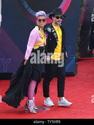 Liliana Saumet (L) and Simon Mejia of Bomba Estereo arrive on the red carpet for the 18th annual Latin Grammy Awards at the MGM Garden Arena in Las Vegas, Nevada on November 16, 2017.  Photo by Jim Ruymen/UPI Stock Photo